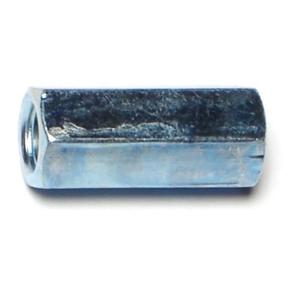 Midwest Fastener Coupling Nut, 1/4"-28, Steel, Grade 2, Zinc Plated, 7/8 in Lg, 3/8 in Hex Wd, 5 PK 76242 - main